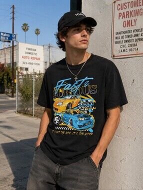 Fast and Furious Graphic Tee Mens XL Short Sleeves 100% Cotton Black